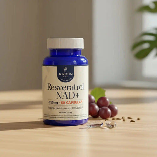 Karun Life- Resveratrol Nad+ 910mg 60 Cápsulas 