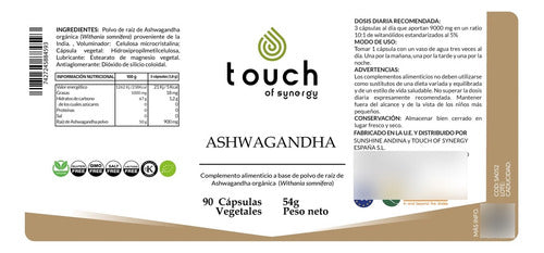 Touch Of Sinergy - Ashwagandha ( 90 Cápsulas Vegetales) 