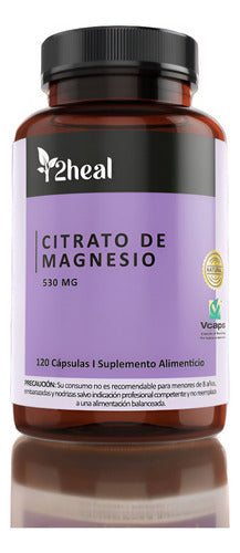 2heal - Citrato Magnesio 500mg, Micropulverizado 120caps