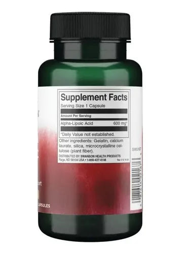 Swanson- Acido Alfa Lipoico 600 Mg 60 Capsulas