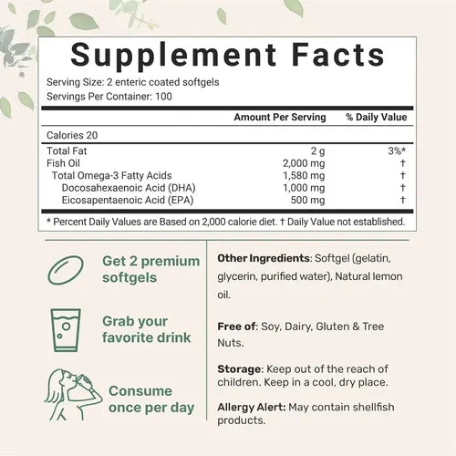 Micro Ingredies- Omega 3 Alto Dha 1000 Mg  500 Mg N/a