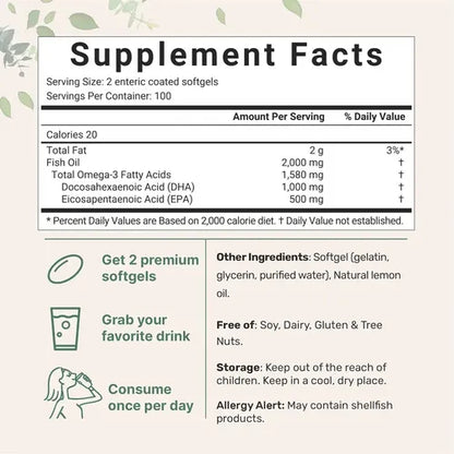 Micro Ingredies- Omega 3 Alto Dha 1000 Mg  500 Mg N/a