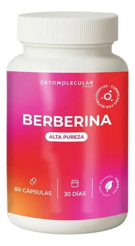 Ortomolecular- Berberina 500mg 60 Capsulas  Equilibrio Metabolico y Bienestar