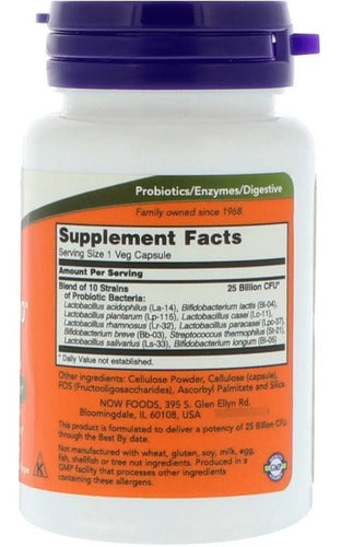 Now Probiotico - 10 Cepa 25 Billones