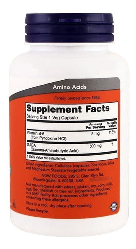 Gaba 500mg 100 Cápsulas Vegetarianas
