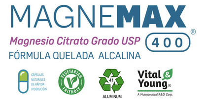 Vital Young- Magnemax Magnesio Citrato Grado Usp 400 120cáps