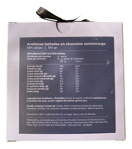 No Es Pecado - Avellanas Bañada En Chocolate Sin Gluten 100g