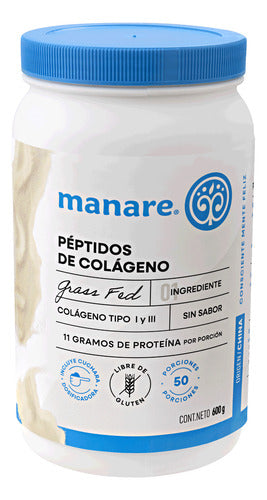 Manare- Péptidos De Colágeno En Polvo 600gramos