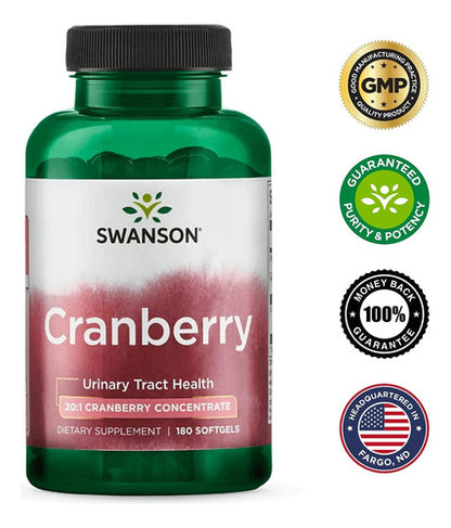 Swanson- Cranberry Concentrado  Salud Tracto Urinario 180 softgels