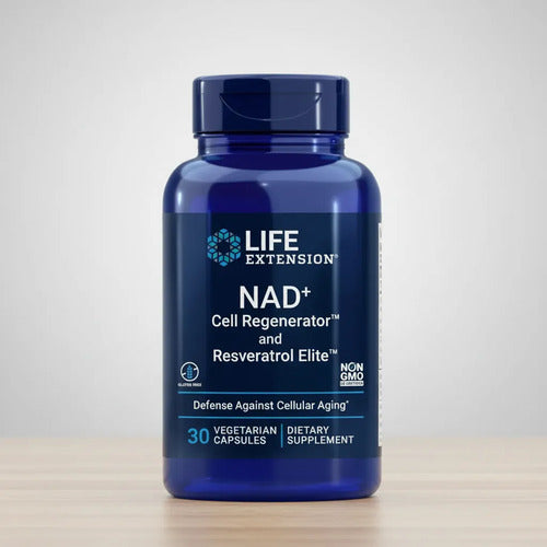 Life Extension, Nad+ 300mg Con Resveratrol, 30 Cápsulas Sin Sabor