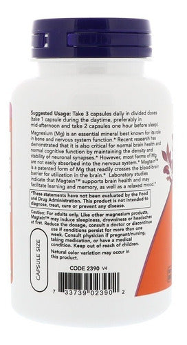 Now - Magtein 90 Capsulas - L-treonato De Magnesio