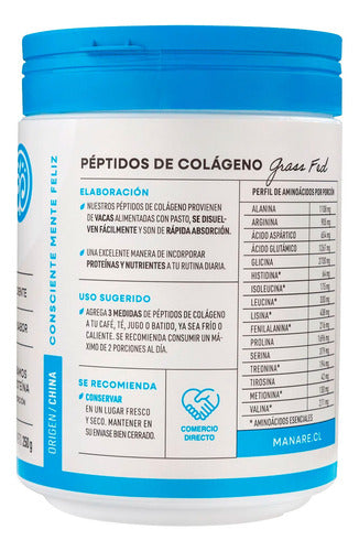 Manare- Péptidos De Colágeno Hidrolizado 250 Gramos