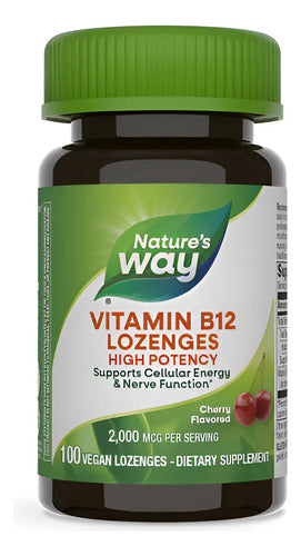Natures Way Vitamina B12 2000mcg 100u Veganas Cereza