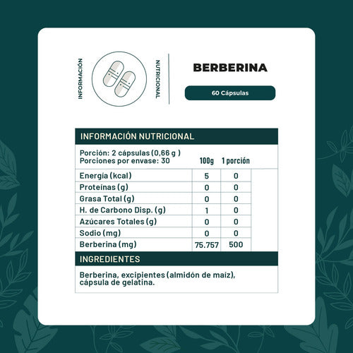  Karun Life- Berberina 60 Cápsulas