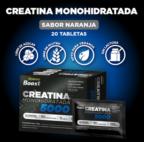 Creatina Monohidratada 5000 Xtreme Boost Sabor Naranja