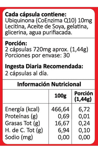Avanti- Coenzima Q10 10 Miligramos 60 Cápsulas