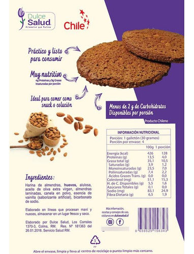 Dulce Salud - Galletón Keto De Almendras 120 Gr