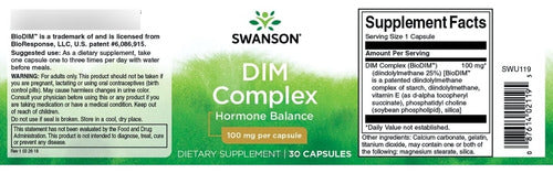 Swanson - Dim Complex 100mg 30caps  (balance Hormonal)