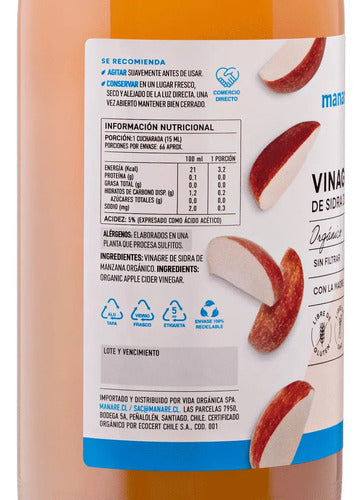 Vinagre De Manzana Orgánico 1000ml