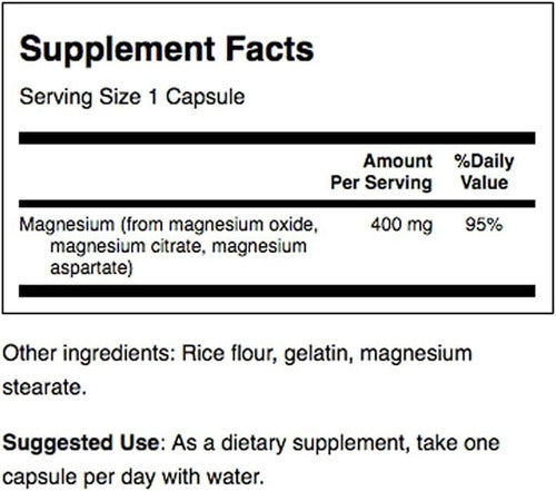 Swanson- Triple Magnesio 400mg 100 Capsulas 