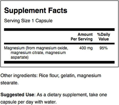 Swanson- Triple Magnesio 400mg 100 Capsulas 