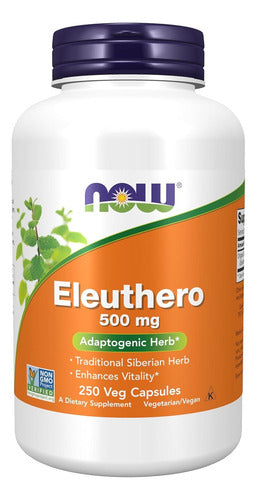 Now - Eleuthero 500 Mg, Hierba Adaptogénica 250 Caps