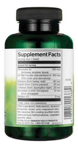 Swanson- Enzimas Digestivas 180 tabletas