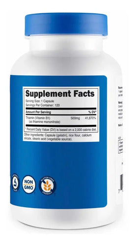 Potente Vitam B1 500 M G Nutricost 120 Tablet Sin Sabor