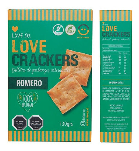 Love Co - Galletas De Garvanzos Crackers - Romero 130gr