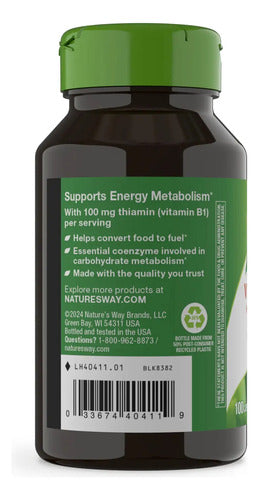 Natures Way - Tiamina Hci + Vitamina B1 100mg 100 Caps N/a
