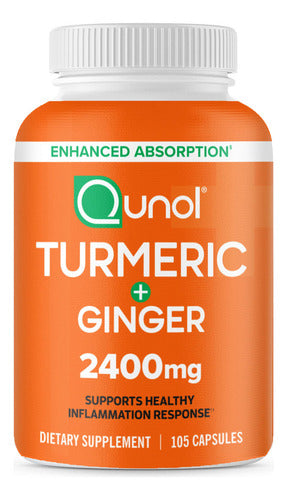 Qnol, Cúrcuma + Ginger 2400 Mg 105 Caps