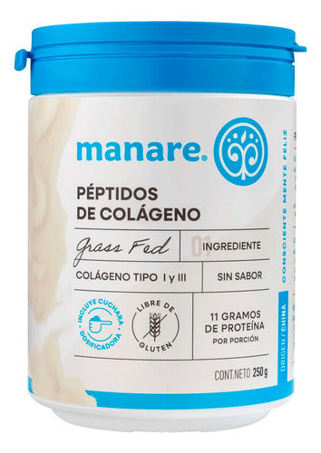 Manare- Péptidos De Colágeno Hidrolizado 250 Gramos