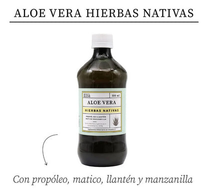 Apicola Del Alba- Aloe Vera Gel Hierbas Nativas 500 Mililitros