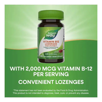 Natures Way Vitamina B12 2000mcg 100u Veganas Cereza
