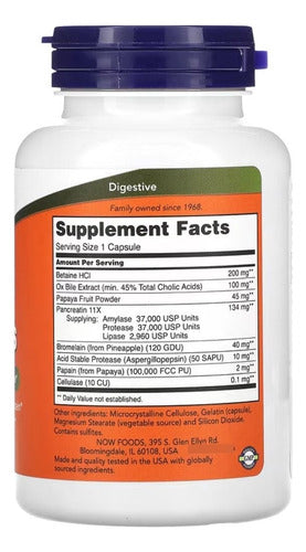 Super Enzymes 90 Cápsulas - Enzimas Digestivas - Now Foods