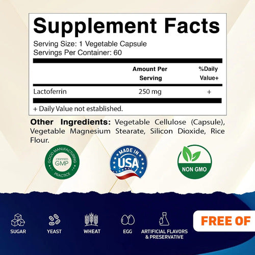 Vitamatic - Lactoferrina 250mg 60 Cápsulas Sin Sabor