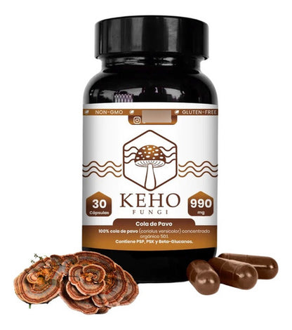 Keho Fungi- Cola De Pavo Concentrado 990 Miligramos 30 Cápsulas