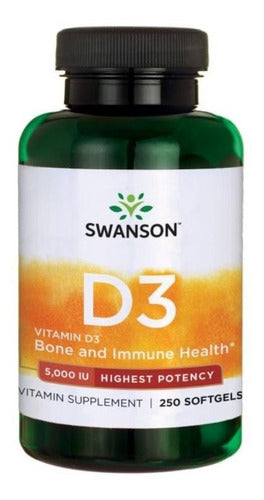 Swanson- Vitamina D3 Potency 5000 Ui 250 Capsulas