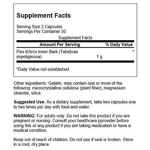 Swanson - Palo De Arco 500mg 100 Caps (apoyo Sistema Inmune)