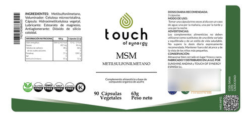 Touch Of Sinergy - Msm 90 Caps (dolor, Articulaciones)