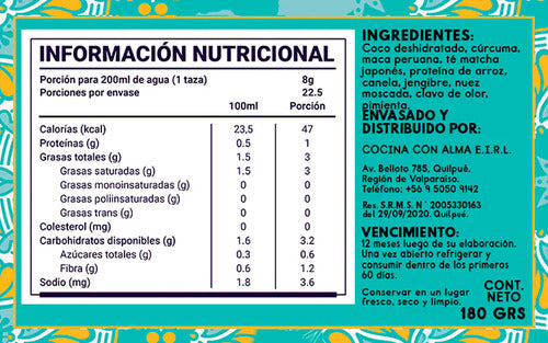 Alma Golden Food- Goldenmilk Matcha 180gramos