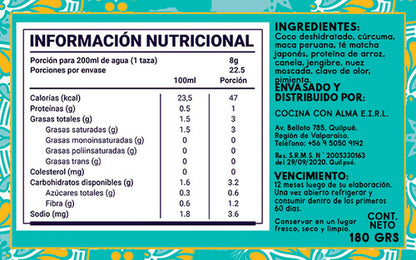 Alma Golden Food- Goldenmilk Matcha 180gramos