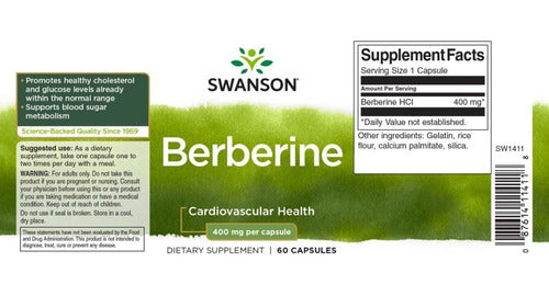 Swanson- Berberina 400mg 60 Capsulas