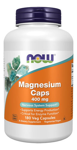 Now -magnesio 400mg (oxide, Citrate, Aspartate) 180 Caps