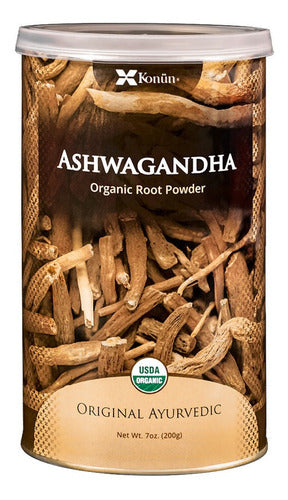 Polvo De Raíz Orgánico Ashwagandha - Ayurvedic 200g Sabor Sin Sabor