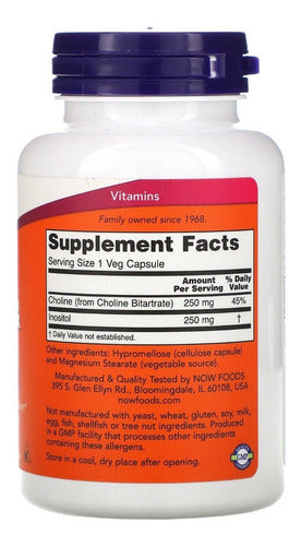 Now Foods- Choline & Inositol / Colina E Inositol 100capsulas