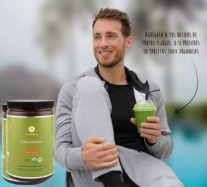 Aquasolar - Chlorella Raw 600g Polvo 100% Orgánico