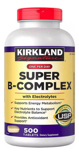Kirkland- Super Complejo B Con Electrolitos 500 Tabletas