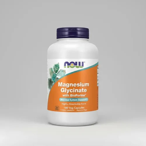 Now - Glicinato De Magnesio Con Bioperine 180 Cápsulas N/a
