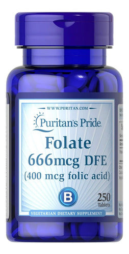 Puritans Pride- Folato Acido Folico 400mcg 250 Tabletas Ninguno